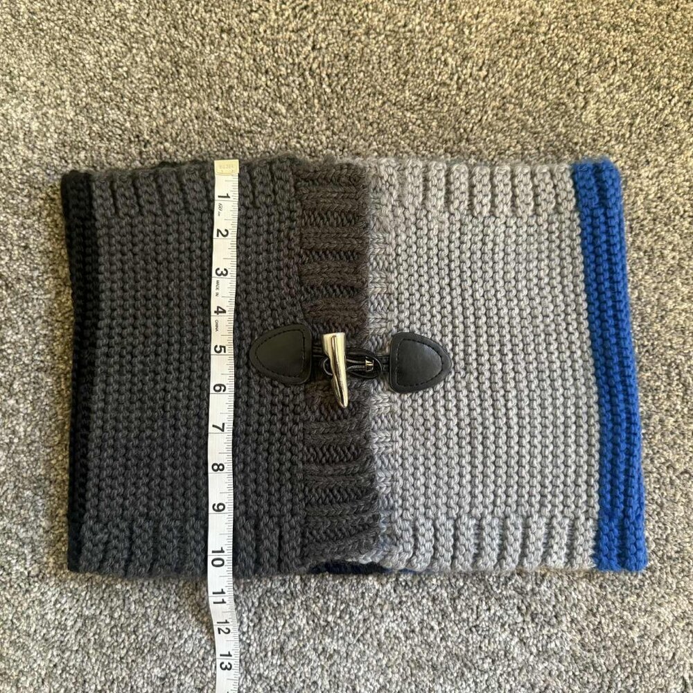 Michael Kors Blue Black Toggle-Accent Scarf / Wrap